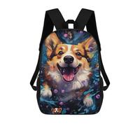 sinyumoney Happy Corgi Painting Mochila Escolar, De Negocios, Para Portátil, Unisex, Informal, Para Adolescentes, Chicas, Chicos, Mujeres Y Hombres 17inch