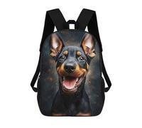 sinyumoney Happy Doberman Puppy Mochila Infantil, Mochila Escolar Impresa En 3D, Mochila Para Niños Y Niñas, Mochila Escolar Ajustable Para La Escuela Primaria 17inch