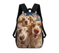 sinyumoney Happy Dogs in Spring -1 Mochilas Infantiles Impresas En 3D De 17 Pulgadas. Mochila Escolar Informal Impresa En 3D Para Niños De Primaria Y Secundaria.