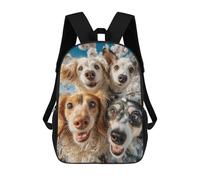 sinyumoney Happy Dogs in Spring Mochilas De 17 Pulgadas Para Niños, Mochilas Escolares Impresas En 3D Para Estudiantes De Primaria Y Secundaria, Para Niños Y Niñas.