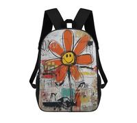 sinyumoney Happy Flower Painting Artwork Mochila Escolar, Bolso De Negocios, Bolso Para Portátil Duradero Para Campus, Actividades Al Aire Libre, Viajes Y Deportes 17inch