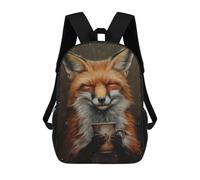 sinyumoney Happy Fox Drinking Tea Mochila Infantil Escolar Para Niños Con Estampado 3D De Dibujos Animados, Mochila Escolar Para Estudiantes, Mochila Para Portátil Para Niños Y Niñas 17inch
