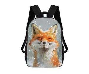 sinyumoney Happy Fox in The Snow Mochila Escolar Mochilas Escolares Para Niñas Y Niños Mochila Con Bolsillo Mochila Escolar De Moda Mochila Infantil 17inch