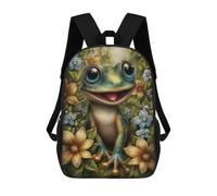 sinyumoney Happy Frog in Floral Setting Mochila De Viaje Para La Universidad, Mochilas Para El Campus, Viajes Al Aire Libre Y Deportes 17inch