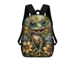sinyumoney Happy Frog in Floral Setting Mochila De Viaje Para La Universidad, Mochilas Para El Campus, Viajes Al Aire Libre Y Deportes 17inch