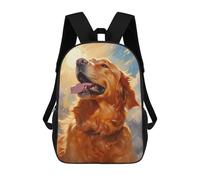 sinyumoney Happy Golden Retriever Mochila Escolar Para Niños Y Niñas, Mochila Informal De Viaje, Mochila De Gran Capacidad Para El Día A Día 17inch