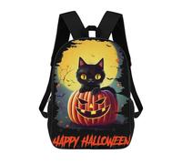 sinyumoney Happy Halloween Black Cat Mochilas Para Niños Y Estudiantes, Mochilas Escolares Impresas En 3D, Mochilas Para Estudiantes De Primaria Y Secundaria Para Niños Y Niñas 17inch