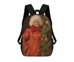sinyumoney Happy Mrs Claus Xmas Mochila Escolar, Mochila Informal, Mochila De Día, Mochila Escolar, De Trabajo Y De Viaje Para Hombres, Mujeres Y Adolescentes. 17inch