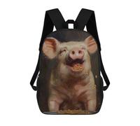 sinyumoney Happy Pig Ramen Noodles Mochila Con Bolsillo Mochilas Impresas En 3D, Mochilas De Viaje, Mochilas Para Libros, Mochila Escolar Para Niños 17inch