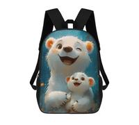 sinyumoney Happy Polar Bear Family Mochila Infantil Escolar Para Niños Con Estampado 3D De Dibujos Animados, Mochila Escolar Para Estudiantes, Mochila Para Portátil Para Niños Y Niñas 17inch