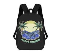 sinyumoney Happy Summer Whale Mochilas Para Niños Mochila Escolar Mochila Escolar Impresa En 3D Para Niños Estudiantes De Primaria Y Secundaria 17inch