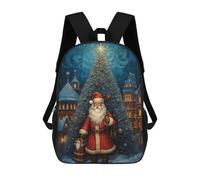 sinyumoney Happy Xmas Santa Claus Mochila Escolar Grande Resistente Al Agua Para Portátil Para Niñas, Niños Y Adolescentes 17inch