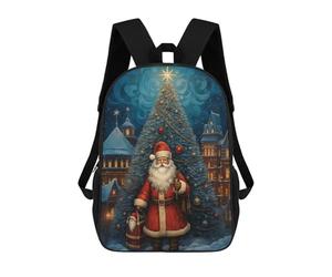sinyumoney Happy Xmas Santa Claus Mochila Escolar Grande Resistente Al Agua Para Portátil Para Niñas, Niños Y Adolescentes 17inch