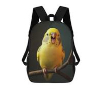 sinyumoney Happy Yellow Budgie Singing Mochilas Impresas En 3D Para Niños, Mochila Escolar, Mochila Informal Para Exteriores, Mochila Informal De Moda Para Niños, Lindas Bolsas De Viaje 17inch