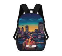 sinyumoney Harare, Zimbabwe Cityscape at Night Mochila Infantil Para Niñas Y Niños, Mochila De Día, Escuela Primaria, Perfecta Para La Vuelta Al Cole O Educación Física, Regalos Y Viajes 17inch