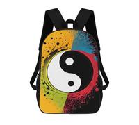 sinyumoney Harmony in Color Yin Yang Mochila Escolar Infantil Impresa En 3D Para Niños, Mochilas De Viaje De Alta Capacidad, Bolsas Para Libros, Mochila Escolar Infantil 17inch