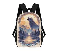 sinyumoney Harmony Wolf Howl at Dusk Mochilas Infantiles Impresas En 3D Para Niños, Mochilas Escolares De Moda, Mochilas De Viaje, Mochilas Escolares Para Niños De Primaria 17inch