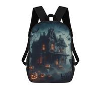 sinyumoney Haunted House Halloween Mochila Escolar Resistente Al Agua, Mochila De Viaje, Bolsa Para Computadora - Perfecta Para Viajes, Trabajo Y Uso Diario 17inch