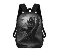 sinyumoney Haunting Tree House Mochila Escolar Infantil Estampada Para Adultos Y Niños, Mochila De Viaje Para El Día A Día 17inch