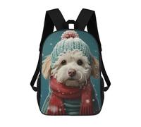 sinyumoney Havanese Dog Xmas Painting Mochila Infantil, Mochila Escolar Impresa En 3D, Mochila Para Niños Y Niñas, Mochila Escolar Ajustable Para La Escuela Primaria 17inch