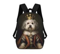 sinyumoney Havanese The King Mochila Escolar Infantil De 17 Pulgadas, Mochila Escolar Impresa En 3D Para Niños De Primaria Y Secundaria