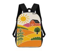 sinyumoney Hawkeye Iowa Farm Landscape Illustration Mochila Escolar Impermeable Para Viajes, Mochila Para Ordenador Portátil, Ideal Para Acampar, Aventuras Al Aire Libre Y Viajes Diarios 17inch