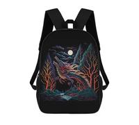 sinyumoney Head Dragon Neons Mochila Escolar Impresa En 3D Para Niños Y Niñas, Mochila Escolar, Mochila De Viaje Para Niños 17inch