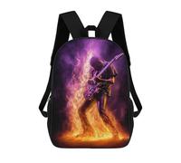 sinyumoney Heavy Metal Guitarist Mochilas Para Niños Mochila Escolar Mochila Escolar Impresa En 3D Para Niños Estudiantes De Primaria Y Secundaria 17inch