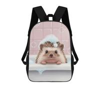 sinyumoney Hedgehog in Bathtub with Bubbles Mochila Escolar Infantil Impresa En 3D Para Niños, Mochila De Viaje De Alta Capacidad, Bolsas Para Libros, Mochila Escolar Infantil 17inch
