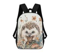 sinyumoney Hedgehog in Flowers Mochila Escolar, Mochila De Viaje Resistente Al Agua, Mochila Para Computadora Para Niñas, Niños Y Adolescentes 17inch