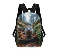 sinyumoney Hedgehog in Misty Forest Mochila Escolar, Secundaria, Preparatoria, Universidad, Mochila De Viaje Para El Campus, Viajes Al Aire Libre, Deportes 17inch