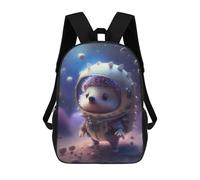 sinyumoney Hedgehog in Space Suit Mochila Escolar Infantil De 17 Pulgadas, Impresa En 3D, Estilo Casual, Para Niños, Ideal Para Viajes, Como Mochila Escolar O Para Llevar Libros.