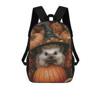 sinyumoney Hedgehog in Witch Hat Mochilas Para Niños Mochila Escolar Mochila Escolar Impresa En 3D Para Niños Estudiantes De Primaria Y Secundaria 17inch