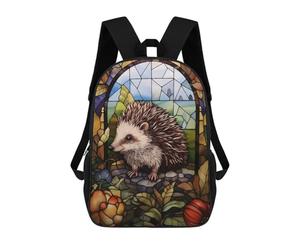 sinyumoney Hedgehog Stained Glass Mochila Infantil Para Niñas, Mochila Escolar 3D, Mochila Para Niños Pequeños, Mochila Informal De Día, Mochila Escolar De Moda 17inch