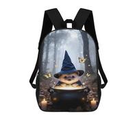 sinyumoney Hedgehog Wizard with Cauldron in Forest Mochila Escolar Para Niños Mochila Escolar Impresa En 3D Mochila Escolar De Moda Para Niños De Primaria Y Secundaria 17inch