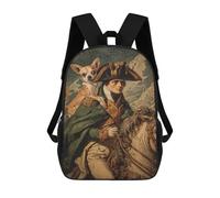 sinyumoney Heroic Leader with Chihuahua Mochila Escolar Infantil De 17 Pulgadas, Impresa En 3D, Estilo Casual, Para Niños, Ideal Para Viajes, Como Mochila Escolar O Para Llevar Libros.