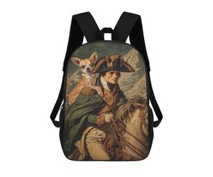 sinyumoney Heroic Leader with Chihuahua Mochila Escolar, Mochila De Viaje Para La Universidad, Mochilas Para Niñas Y Adolescentes 17inch