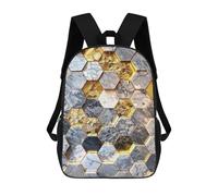 sinyumoney Hexagonal Harmony Art Mochilas Infantiles Impresas En 3D De 17 Pulgadas. Mochila Escolar Informal Impresa En 3D Para Niños De Primaria Y Secundaria.