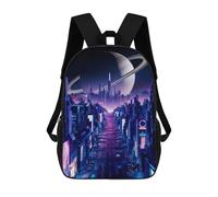sinyumoney Hidden Falls - Mochila escolar de secundaria, informal, ideal para viajes, trabajo y uso diario, Phantom Night City, 17"