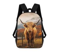 sinyumoney Highland Cow in Autumn Landscape Mochilas Para Niños 17inch Mochila Escolar Mochila Escolar Impresa En 3D Para Niños De Primaria Y Secundaria