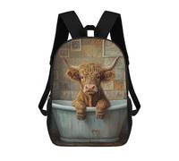 sinyumoney Highland Cow in Bathtub Mochilas Escolares Resistentes Al Agua, Mochilas De Viaje, Bolsas Para Computadoras Portátiles Para Adolescentes, Niñas, Niños, Mujeres Y Hombres 17inch