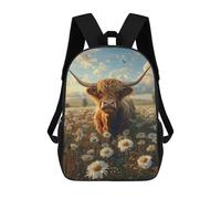 sinyumoney Highland Cow in Daisy Field-1 Mochila Grande, Ligera E Informal Para El Campus, Actividades Al Aire Libre, Viajes Y Deportes 17inch