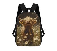 sinyumoney Highland Cow in Daisy Field Mochila Escolar Ligera Para Aeropuerto Y Universidad Para Estudiantes. Mochila Para La Escuela/trabajo/viajes 17inch