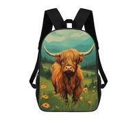 sinyumoney Highland Cow in Meadow Mochilas Infantiles Mochila Escolar Impresa En 3D Para Niños Mochilas De Viaje Bolsas Para Libros Para Niños 17inch Mochila Escolar