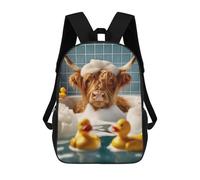 sinyumoney Highland Cow in The Bath Mochila Escolar Infantil Impresa En 3D Para Niños, Mochilas De Viaje, Bolsas Para Libros, Mochila Escolar Infantil 17inch