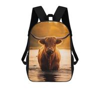 sinyumoney Highland Cow in The Water Mochila Escolar, Secundaria, Preparatoria, Universidad, Mochila De Viaje Para El Campus, Viajes Al Aire Libre, Deportes 17inch