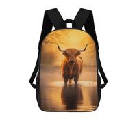 sinyumoney Highland Cow in The Water Mochila Para Niños, Adolescentes Y Estudiantes, Mochilas Para Niñas, Mochilas Para Niños Pequeños, Primaria Y Secundaria 17inch
