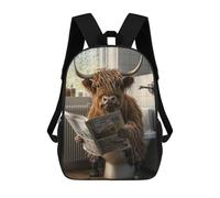 sinyumoney Highland Cow on The Toilet Mochila Escolar Impresa En 3D 17inch Mochila Escolar Infantil Mochilas De Viaje Mochila Informal De Moda Para Niños Y Estudiantes