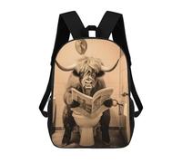 sinyumoney Highland Cow on The Toilet Mochila Escolar Infantil Impresa En 3D Para Niños, Mochilas De Viaje, Bolsas Para Libros, Mochila Escolar Infantil 17inch