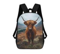 sinyumoney Highland Cow Photograph Portrait Mochila Escolar Para Niños Mochila Escolar Impresa En 3D Mochila Escolar De Moda Para Niños De Primaria Y Secundaria 17inch